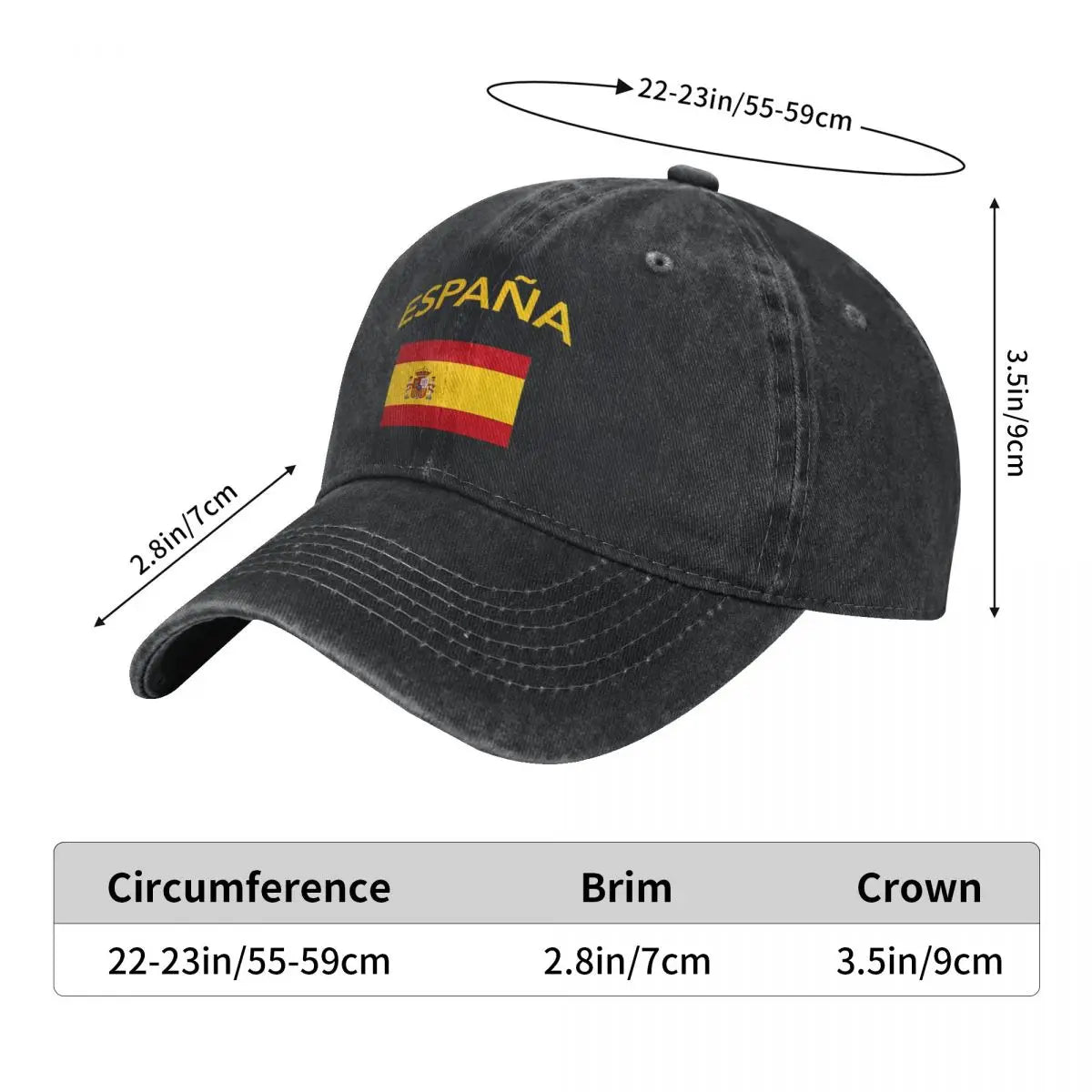 Spain Cap Spanish Flag Hat Baseball Gift