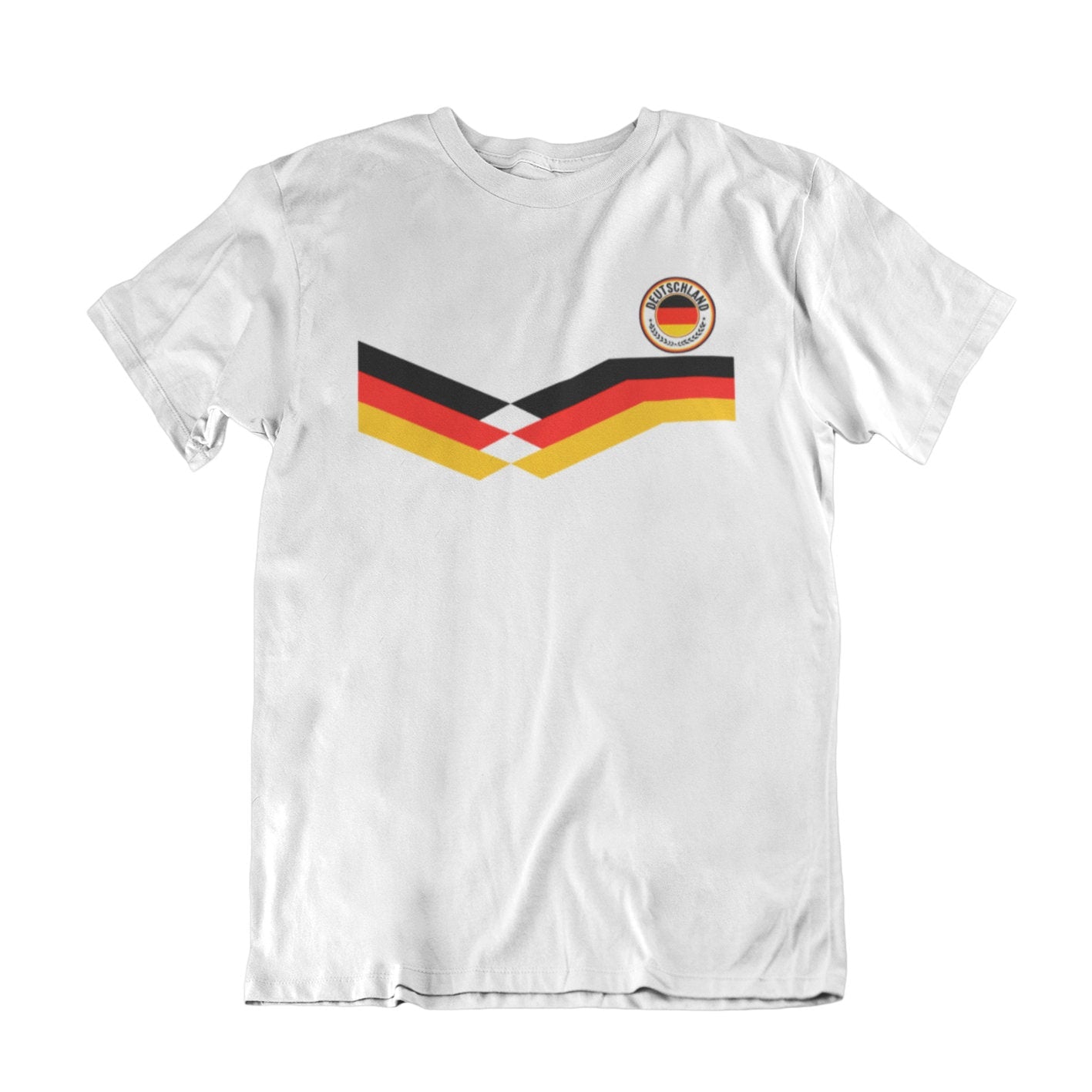 Mens Germany Football T-Shirt, New Style Retro Strip Patriotic Gift